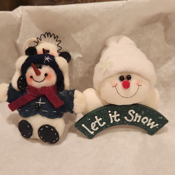 Snowman Christmas Ornaments Set of 2 - Picture 1 of 3